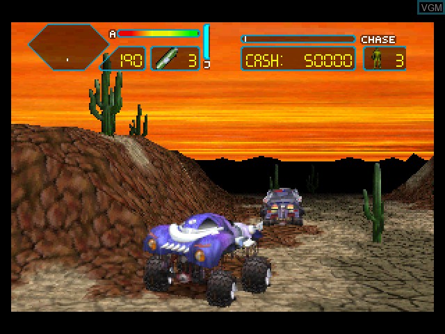 In-game screen of the game Off-World Interceptor Extreme on Sony Playstation