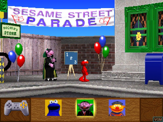 In-game screen of the game Sesame Street - Elmo's Number Journey on Sony Playstation
