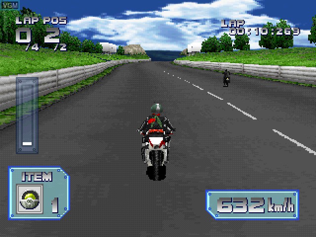 In-game screen of the game Simple Character 2000 Series Vol. 03 - Kamen Rider - The Bike Race on Sony Playstation