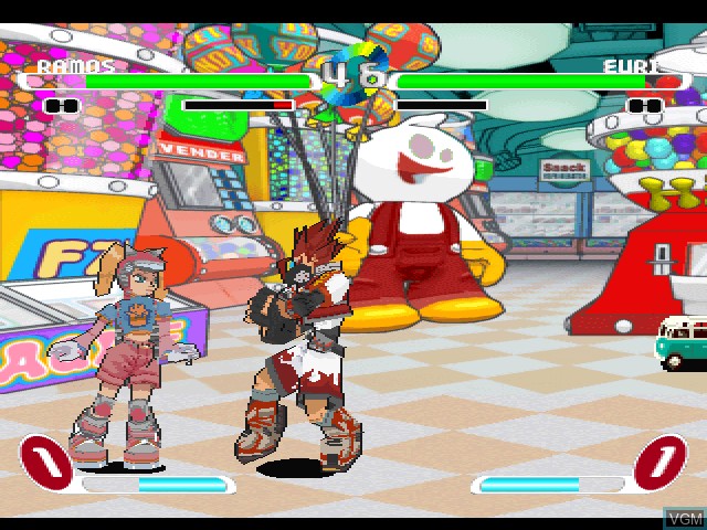 In-game screen of the game Slap Happy Rhythm Busters on Sony Playstation