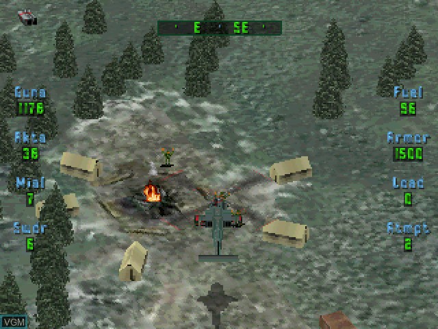 In-game screen of the game Soviet Strike on Sony Playstation