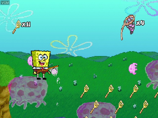 In-game screen of the game SpongeBob SquarePants - SuperSponge on Sony Playstation
