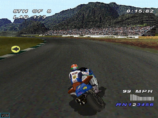 In-game screen of the game Sports Superbike on Sony Playstation