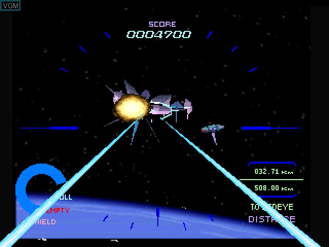 In-game screen of the game Starblade Alpha on Sony Playstation