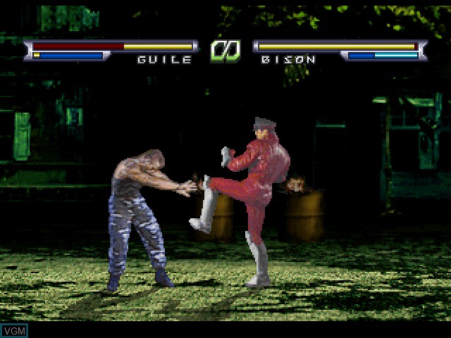 In-game screen of the game Street Fighter - The Movie on Sony Playstation