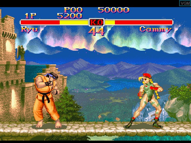 In-game screen of the game Street Fighter Collection on Sony Playstation