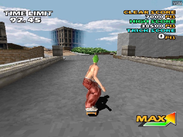 In-game screen of the game Street Sk8er 2 on Sony Playstation