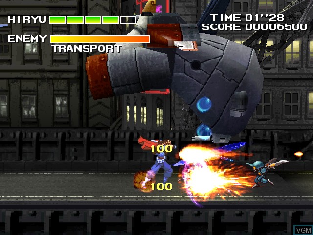 In-game screen of the game Strider 2 on Sony Playstation