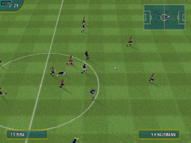 In-game screen of the game Sven-Goran Eriksson's World Cup Challenge on Sony Playstation
