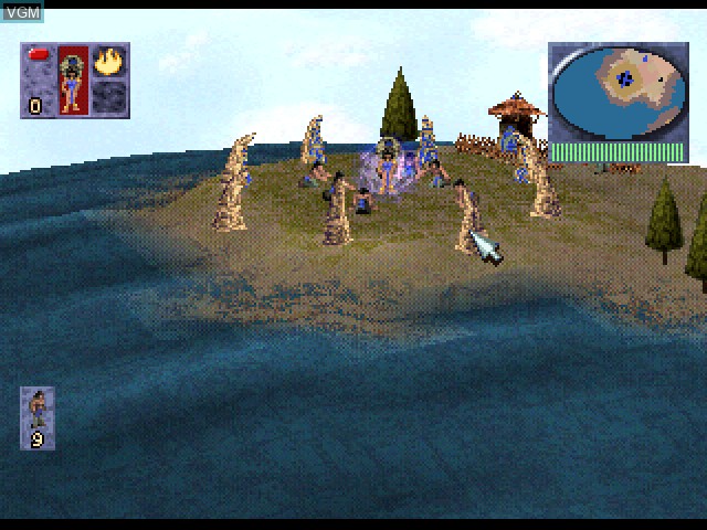 In-game screen of the game Populous - The Beginning on Sony Playstation