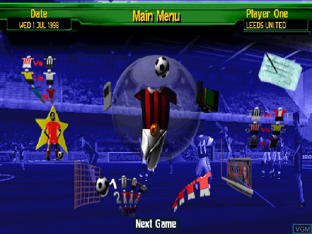 In-game screen of the game Premier Manager Ninety Nine on Sony Playstation