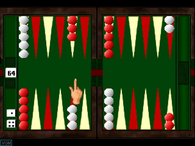 In-game screen of the game Backgammon on Sony Playstation