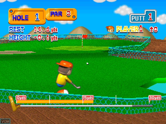 In-game screen of the game Putter Golf on Sony Playstation