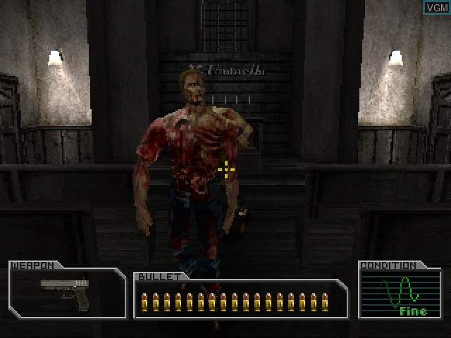 In-game screen of the game Resident Evil - Survivor on Sony Playstation
