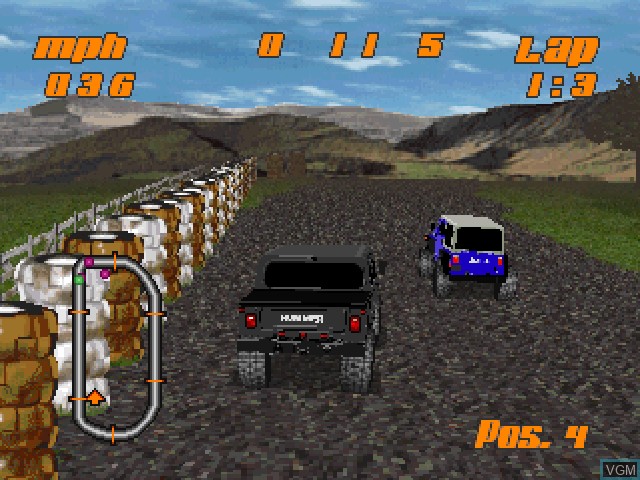 In-game screen of the game Test Drive - Off-Road on Sony Playstation