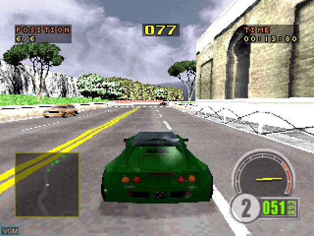 In-game screen of the game Test Drive 6 on Sony Playstation