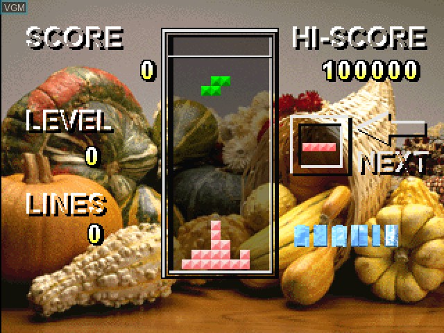 In-game screen of the game Tetris X on Sony Playstation