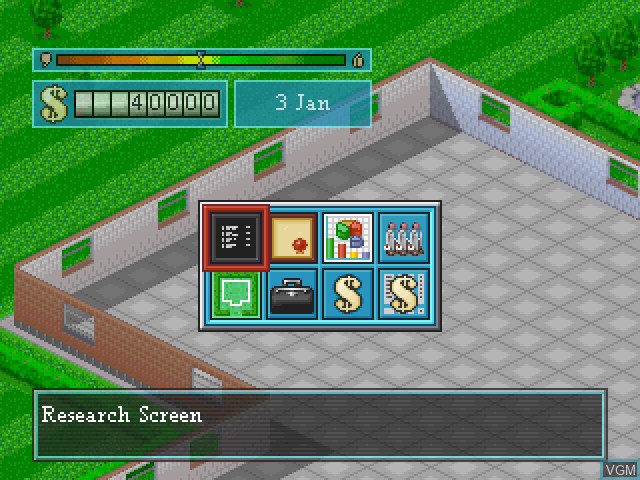 In-game screen of the game Theme Hospital on Sony Playstation