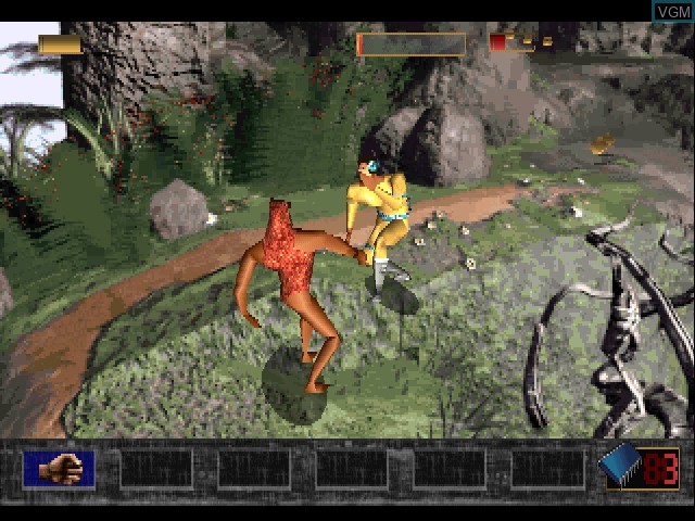 In-game screen of the game Time Commando on Sony Playstation