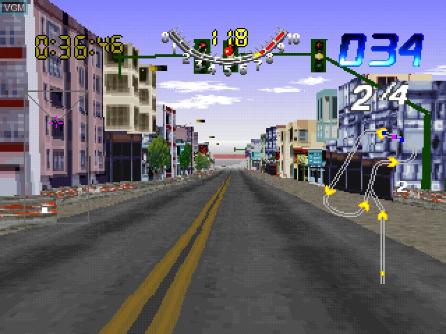 In-game screen of the game San Francisco Rush - Extreme Racing on Sony Playstation