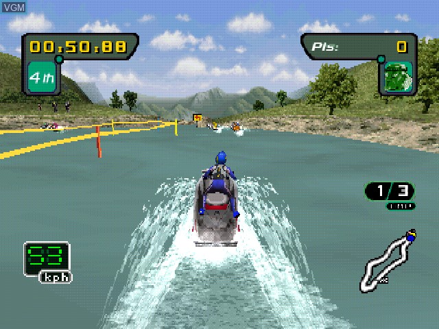 In-game screen of the game Sea-Doo HydroCross on Sony Playstation