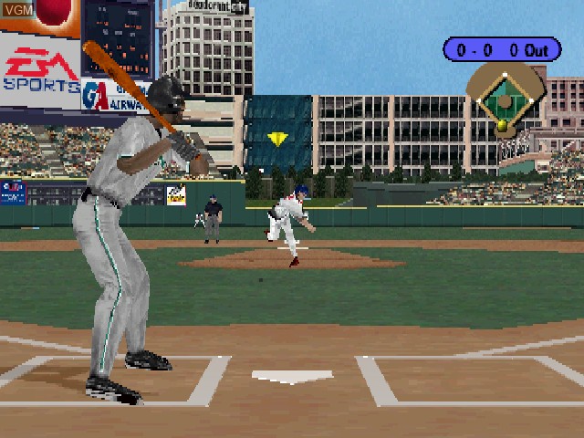 In-game screen of the game Triple Play '99 on Sony Playstation