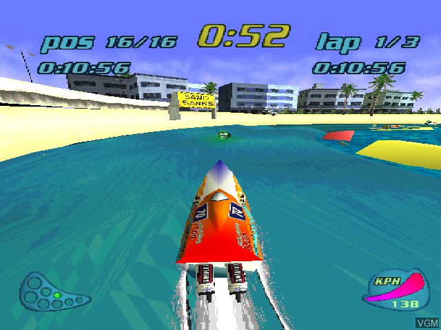 In-game screen of the game Turbo Prop Racing on Sony Playstation