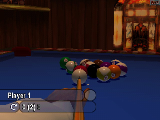 In-game screen of the game Ultimate 8 Ball on Sony Playstation