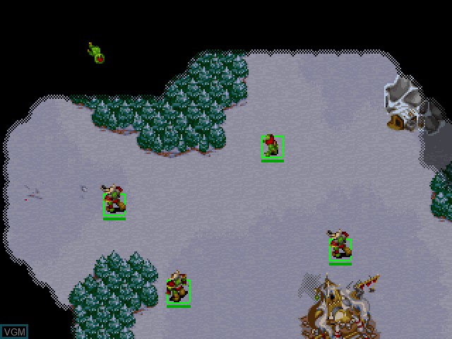 In-game screen of the game Warcraft II - The Dark Saga on Sony Playstation