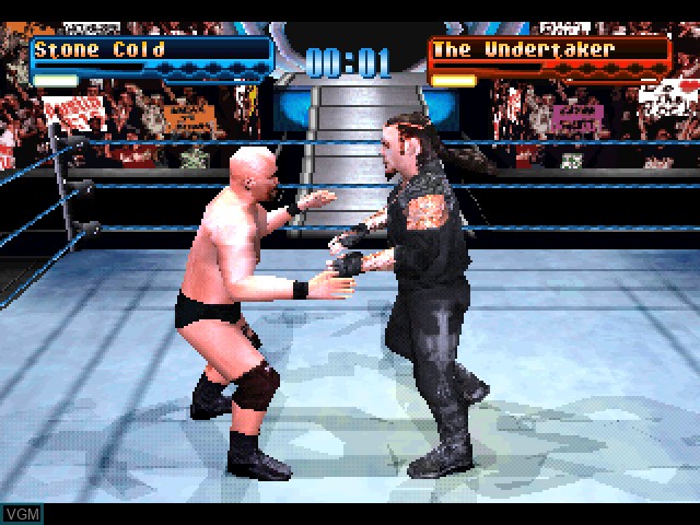 In-game screen of the game WWF SmackDown! on Sony Playstation