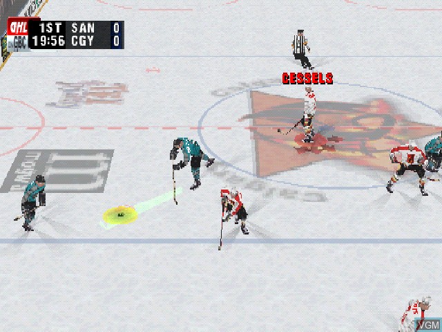 In-game screen of the game Actua Ice Hockey 2 on Sony Playstation