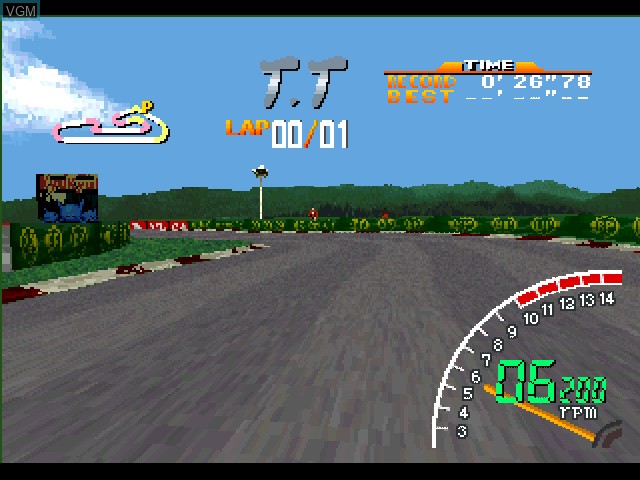 In-game screen of the game Ayrton Senna Kart Duel on Sony Playstation