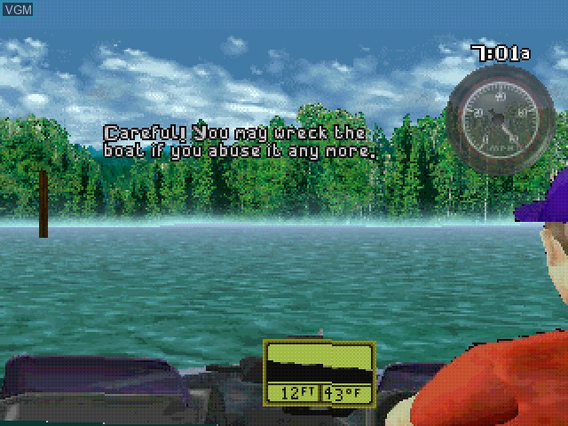 In-game screen of the game Big Bass World Championship on Sony Playstation
