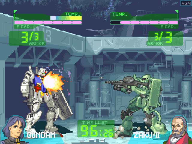 In-game screen of the game Gundam The Battle Master on Sony Playstation