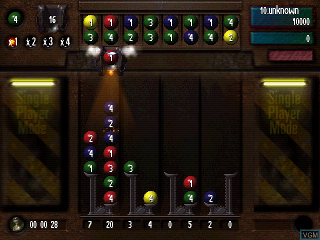 In-game screen of the game Marble Master on Sony Playstation
