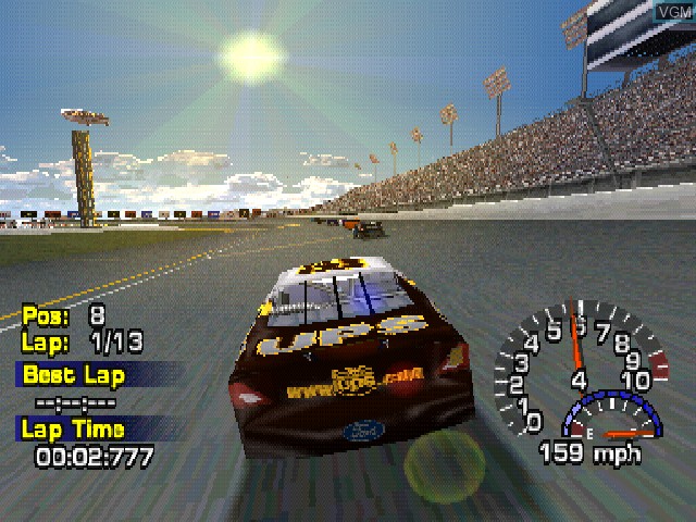 In-game screen of the game NASCAR Thunder 2003 on Sony Playstation