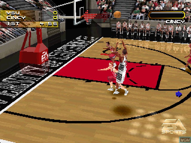 In-game screen of the game NCAA March Madness 2000 on Sony Playstation