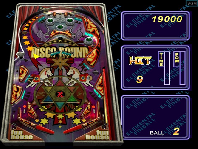 In-game screen of the game Nice Price Series Vol. 08 - Elemental Pinball on Sony Playstation
