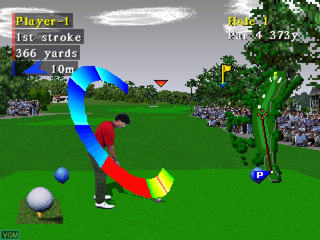 In-game screen of the game Pebble Beach no Hatou Plus on Sony Playstation
