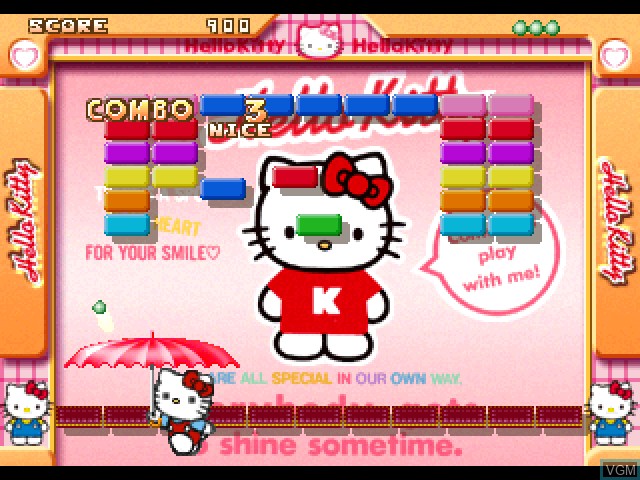 In-game screen of the game Simple 1500 Series - Hello Kitty Vol. 03 - Block Kuzushi on Sony Playstation