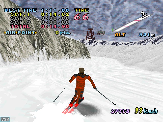 In-game screen of the game Ski Air Mix on Sony Playstation