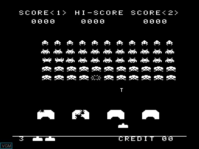 In-game screen of the game Space Invaders 2000 on Sony Playstation
