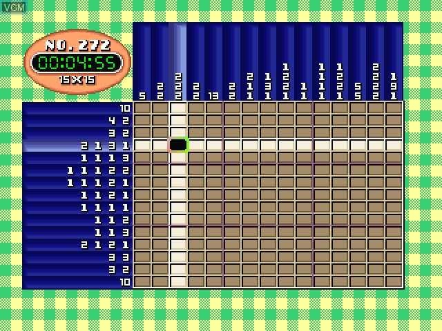 In-game screen of the game SuperLite 1500 Series - Oekaki Puzzle on Sony Playstation