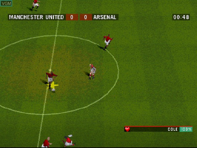 In-game screen of the game F.A. Premier League Stars 2001, The on Sony Playstation
