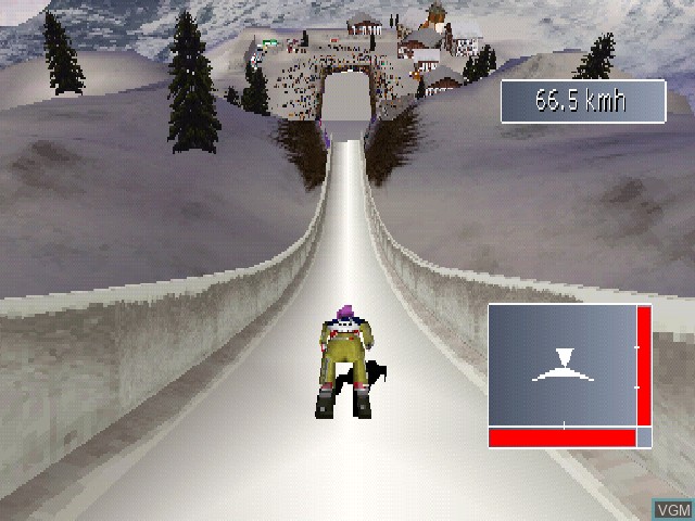 In-game screen of the game RTL Skispringen 2002 on Sony Playstation