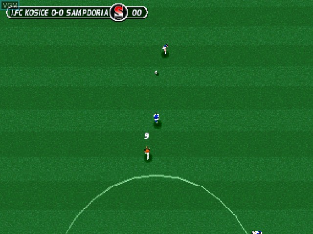 In-game screen of the game Sensible Soccer on Sony Playstation