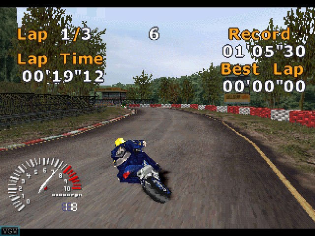 In-game screen of the game Superbike Masters on Sony Playstation
