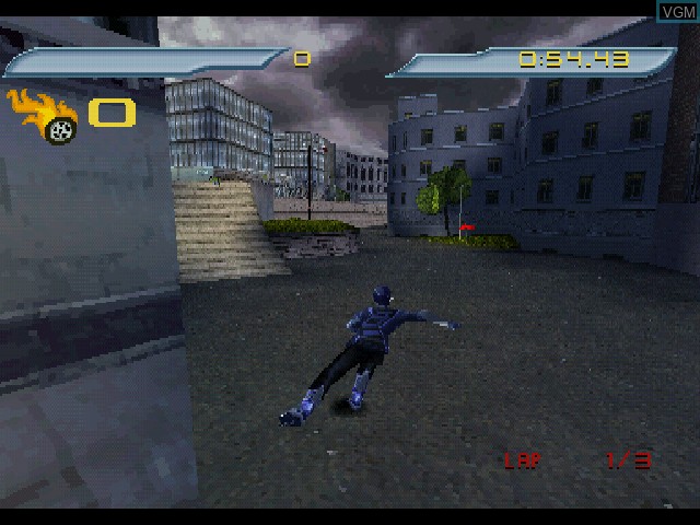 In-game screen of the game X'treme Roller on Sony Playstation