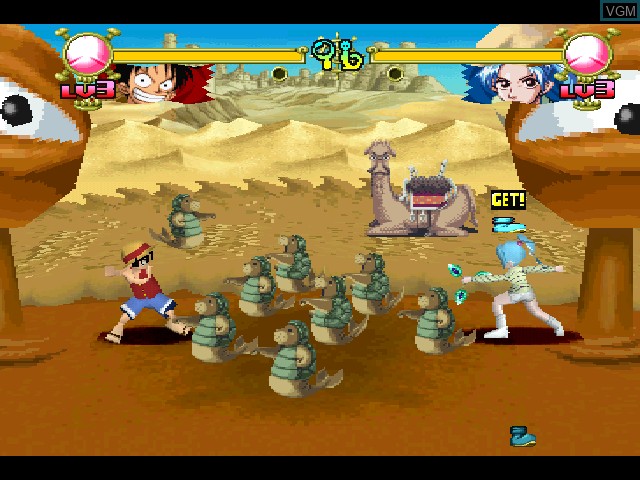 In-game screen of the game One Piece Grand Battle! 2 on Sony Playstation