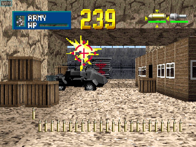 In-game screen of the game Guntu - Western Front June, 1944 on Sony Playstation